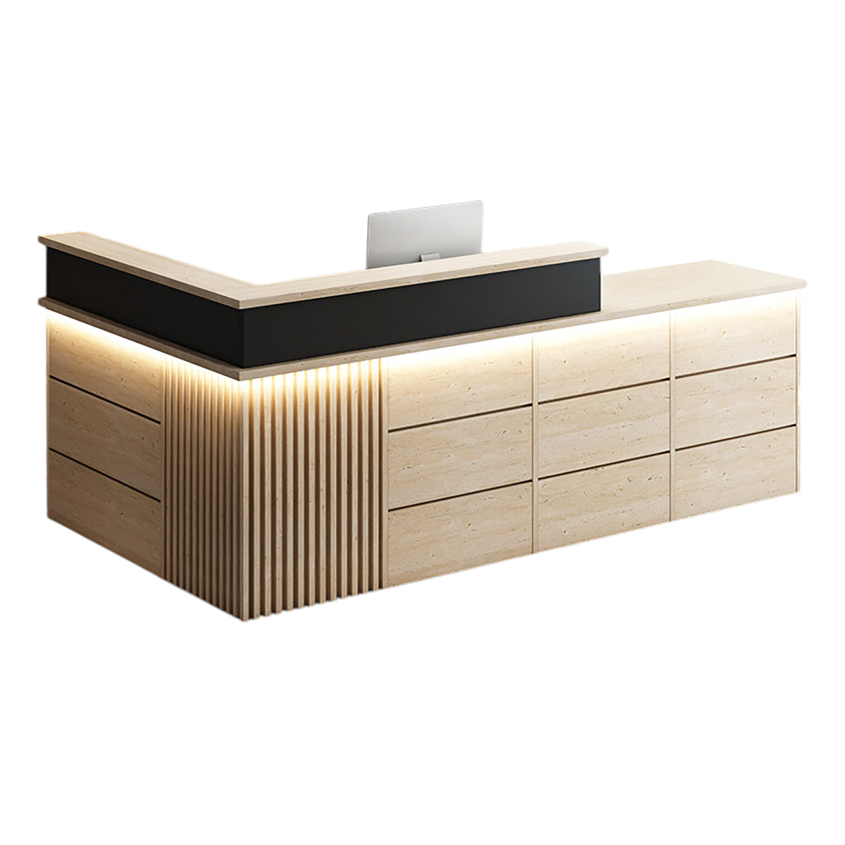 Vintage L Shaped Reception Desk & Front Desk & Boutique Cashier Desk & Commercial Counter