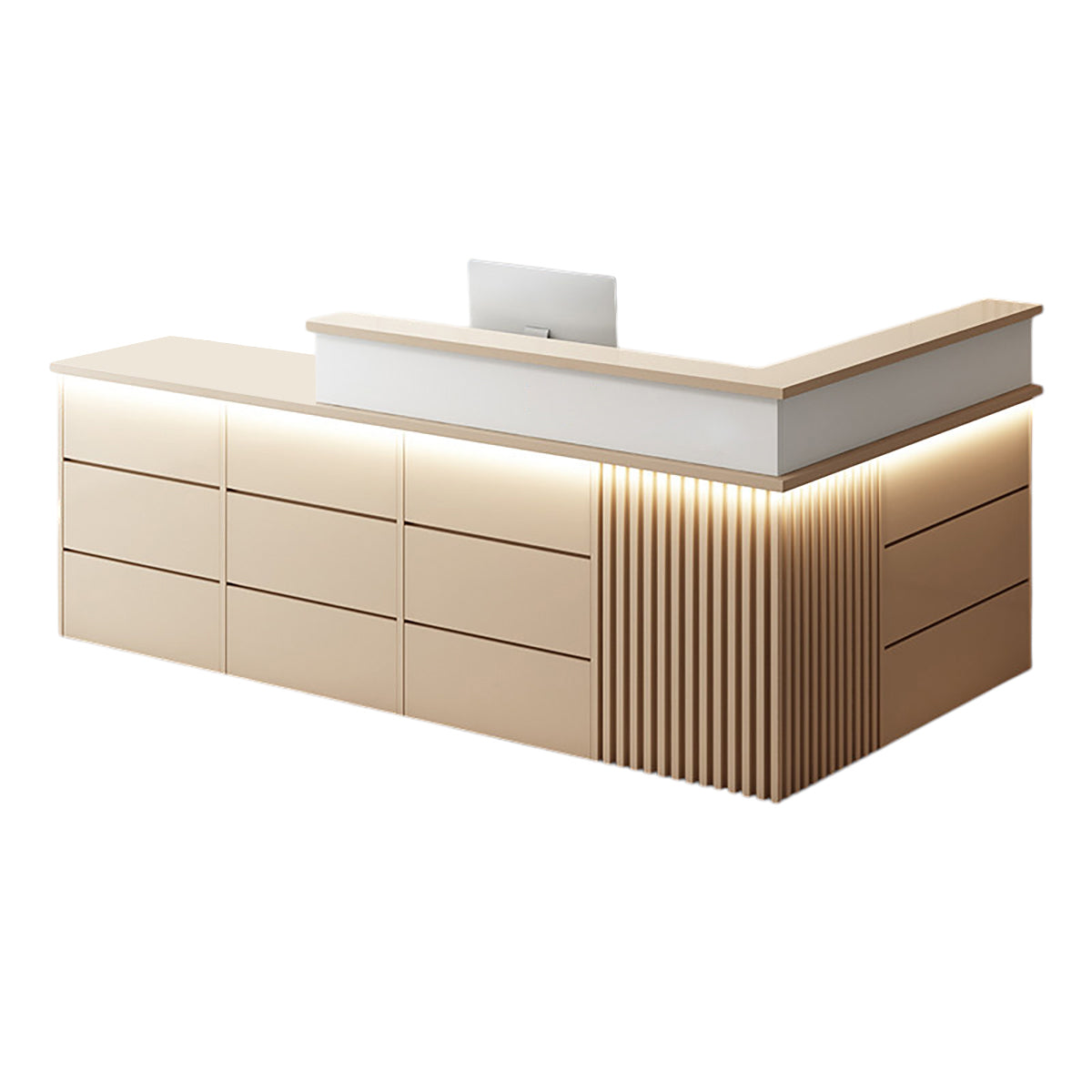 Vintage L Shaped Reception Desk & Front Desk & Boutique Cashier Desk & Commercial Counter