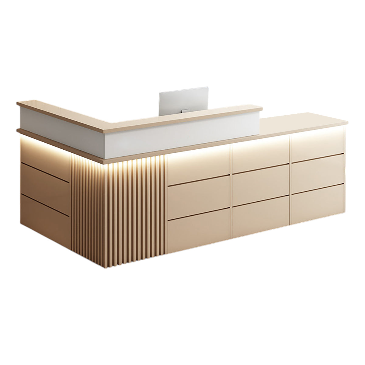 Vintage L Shaped Reception Desk & Front Desk & Boutique Cashier Desk & Commercial Counter