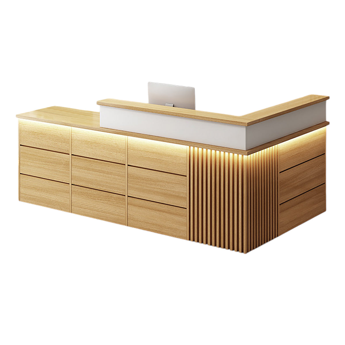 Vintage L Shaped Reception Desk & Front Desk & Boutique Cashier Desk & Commercial Counter