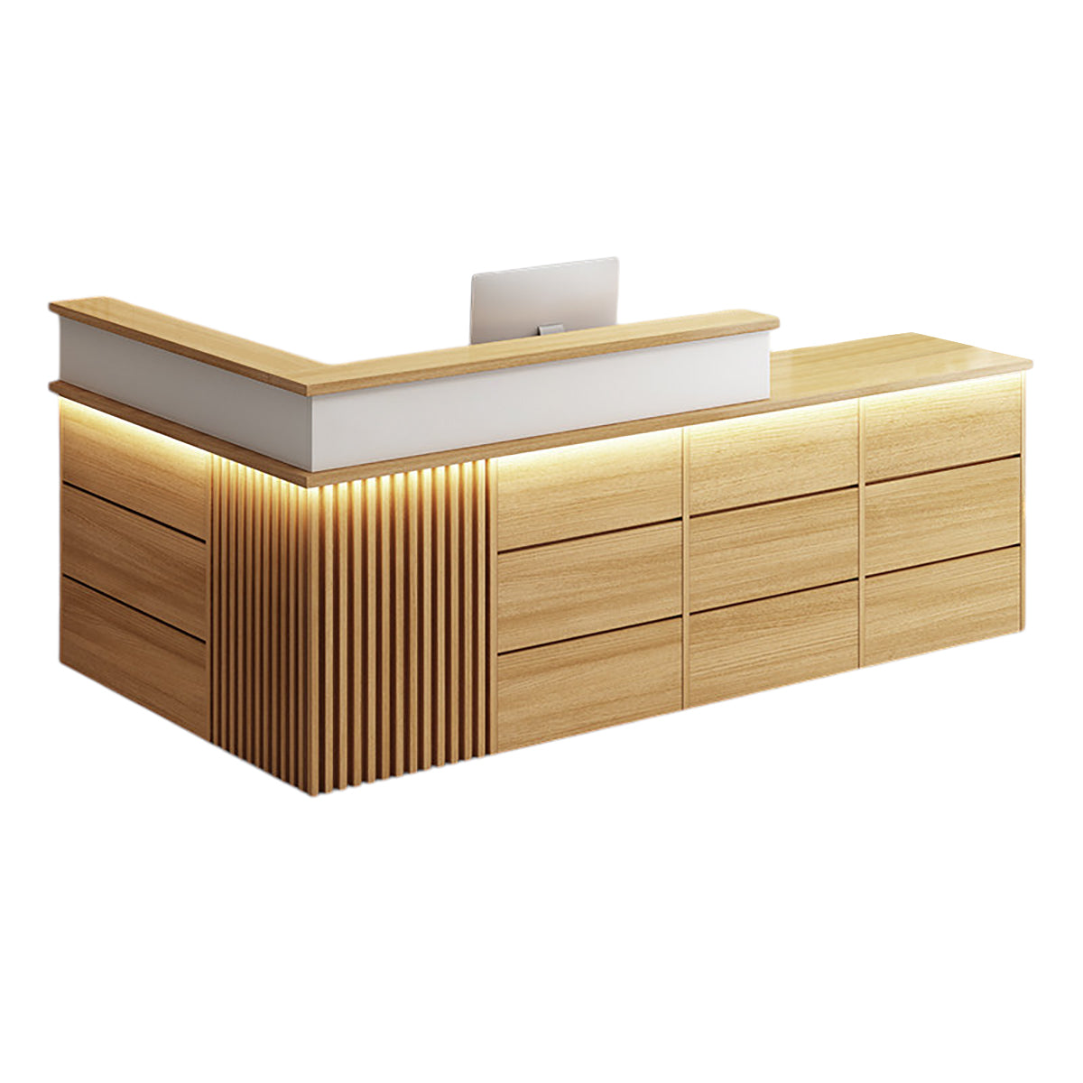 Vintage L Shaped Reception Desk & Front Desk & Boutique Cashier Desk & Commercial Counter