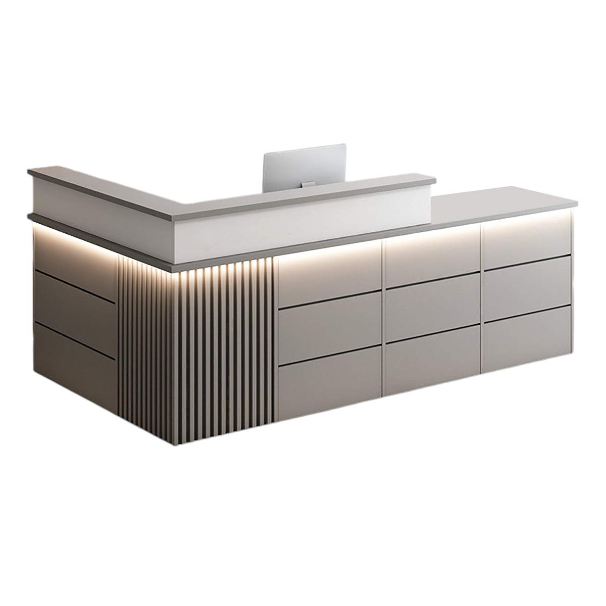 Vintage L Shaped Reception Desk & Front Desk & Boutique Cashier Desk & Commercial Counter