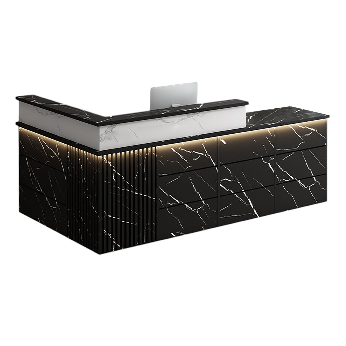 Vintage L Shaped Reception Desk & Front Desk & Boutique Cashier Desk & Commercial Counter