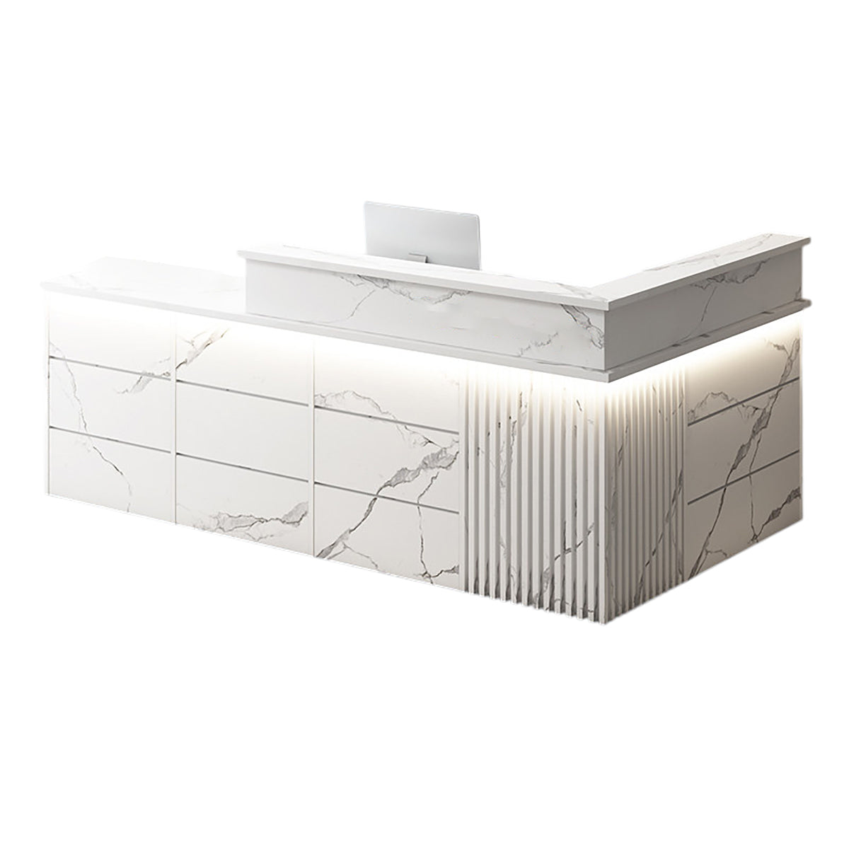 Vintage L Shaped Reception Desk & Front Desk & Boutique Cashier Desk & Commercial Counter