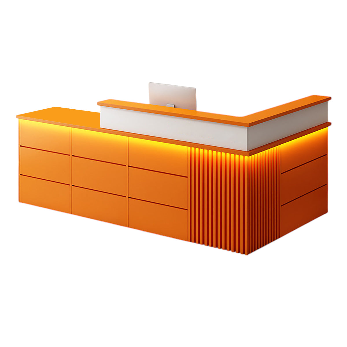 Vintage L Shaped Reception Desk & Front Desk & Boutique Cashier Desk & Commercial Counter