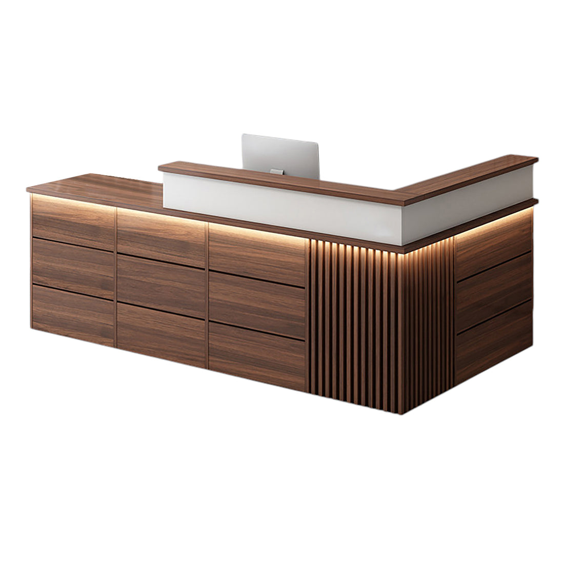Vintage L Shaped Reception Desk & Front Desk & Boutique Cashier Desk & Commercial Counter