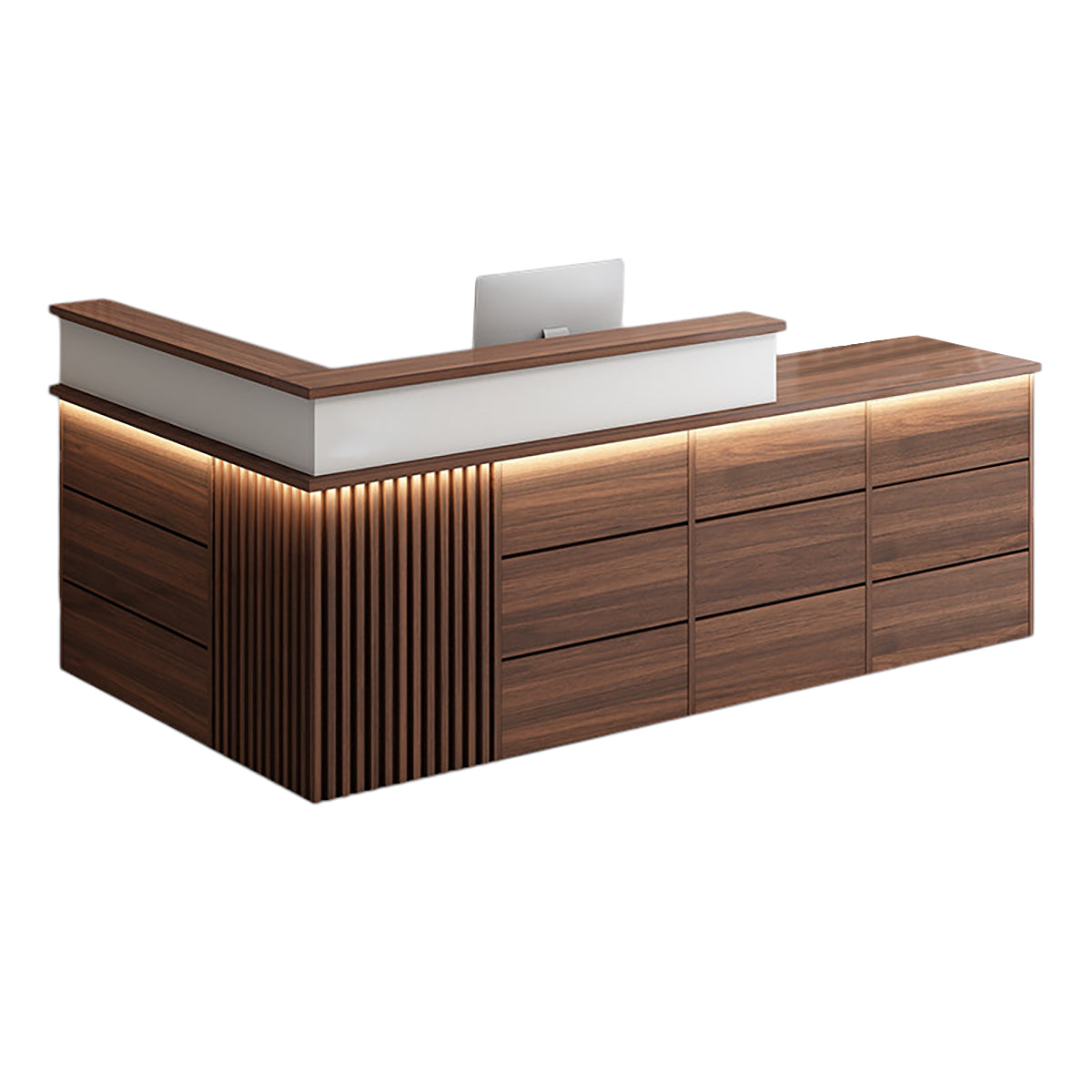 Vintage L Shaped Reception Desk & Front Desk & Boutique Cashier Desk & Commercial Counter
