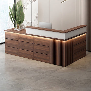 Vintage L Shaped Reception Desk & Front Desk & Boutique Cashier Desk & Commercial Counter