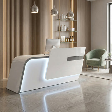 Luxury Gloss Reception Desk & Front Desk Clinic Hotel Reception Counter BDLFurniture