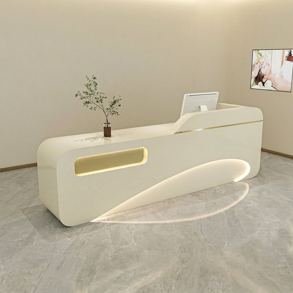 Luxury Modern Reception Desk & Front Desk Clinic Salon Boutique Store Cashier Desk