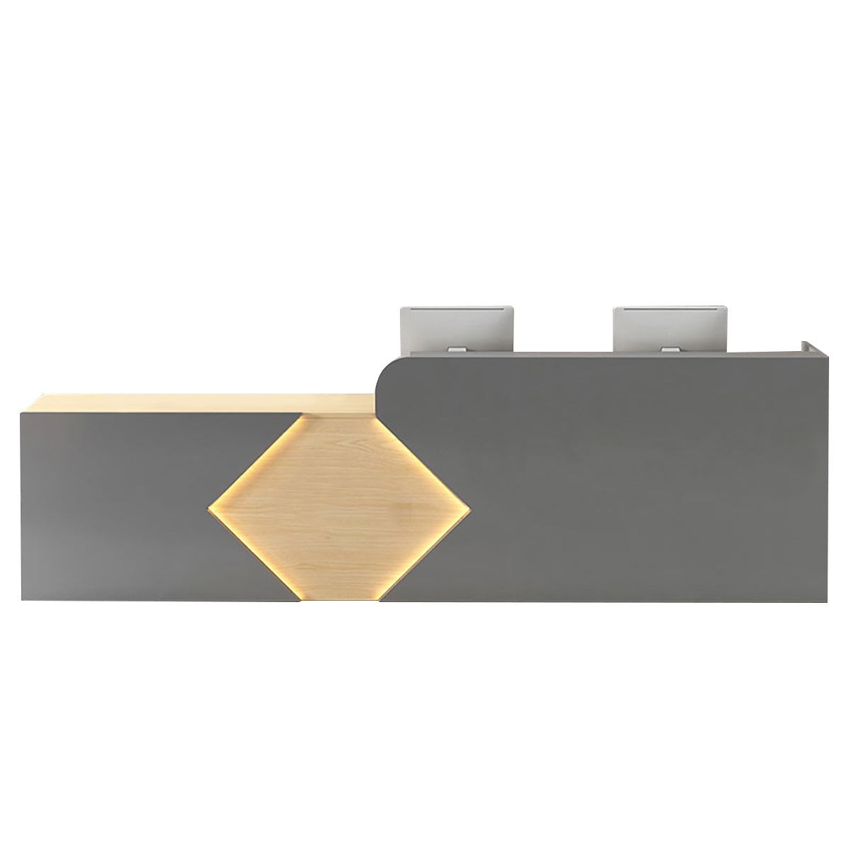 Commercial Reception Desk Counter & Salon Cashier Desk Custom Logo Wooden Reversible