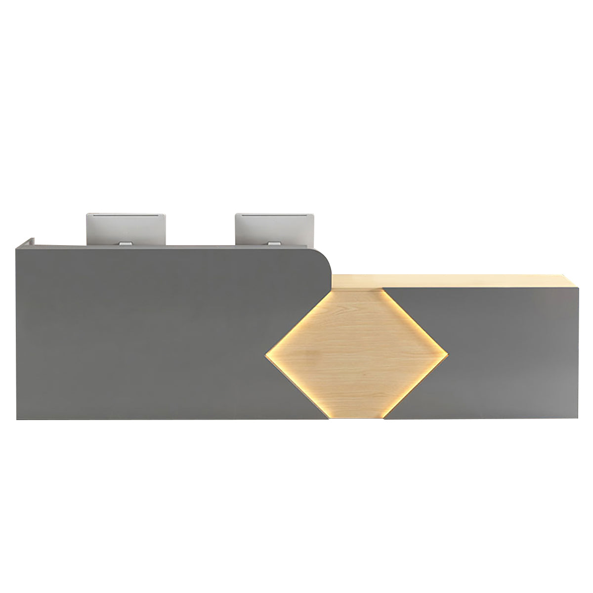 Commercial Reception Desk Counter & Salon Cashier Desk Custom Logo Wooden Reversible