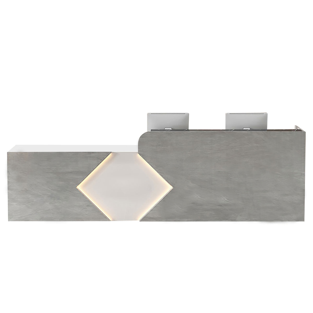 Commercial Reception Desk Counter & Salon Cashier Desk Custom Logo Wooden Reversible