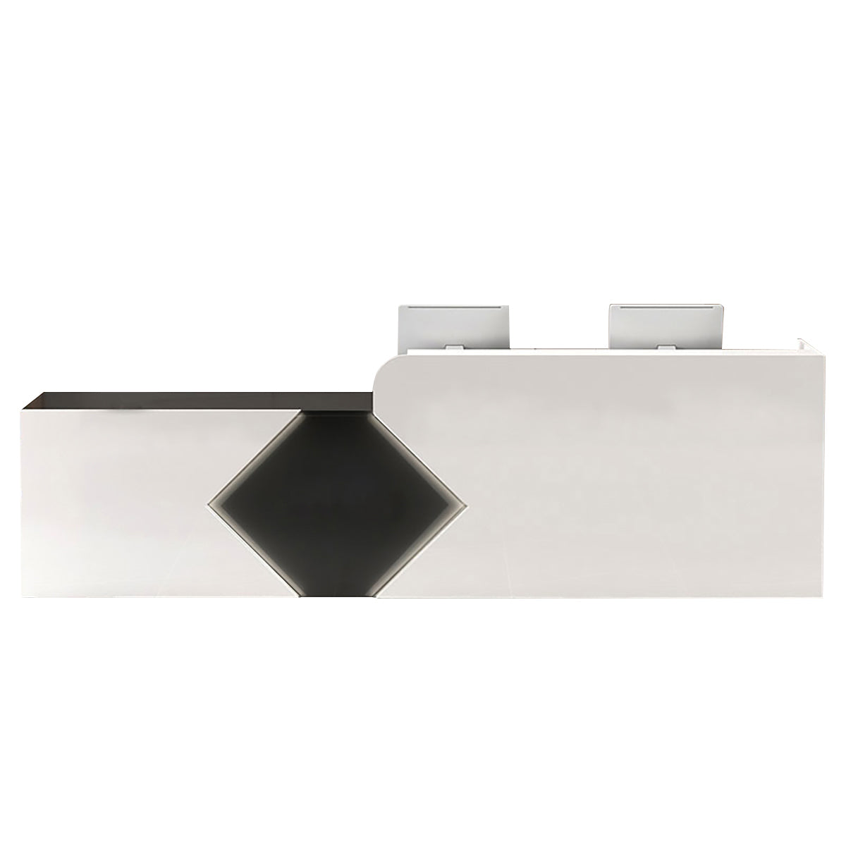 Commercial Reception Desk Counter & Salon Cashier Desk Custom Logo Wooden Reversible