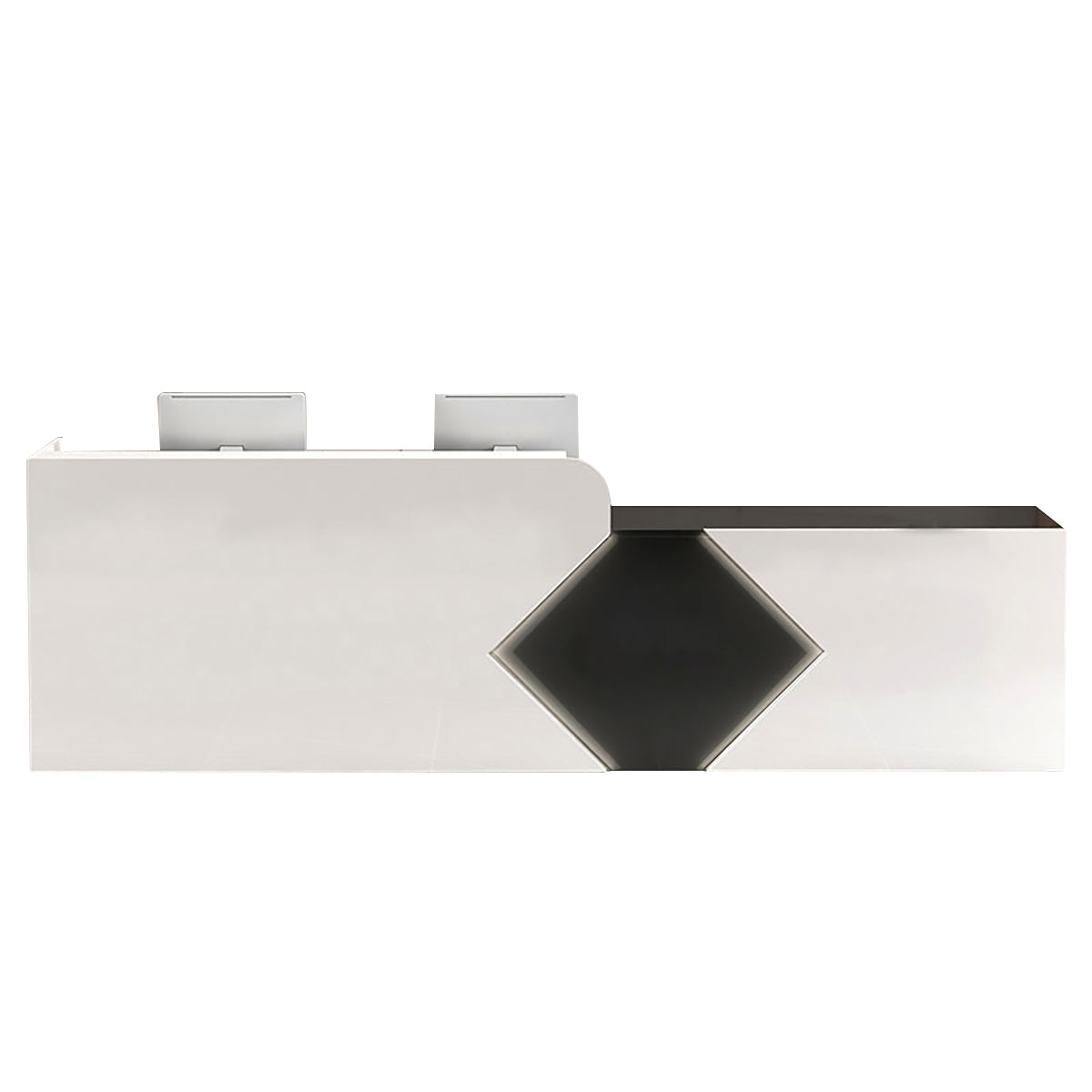 Commercial Reception Desk Counter & Salon Cashier Desk Custom Logo Wooden Reversible