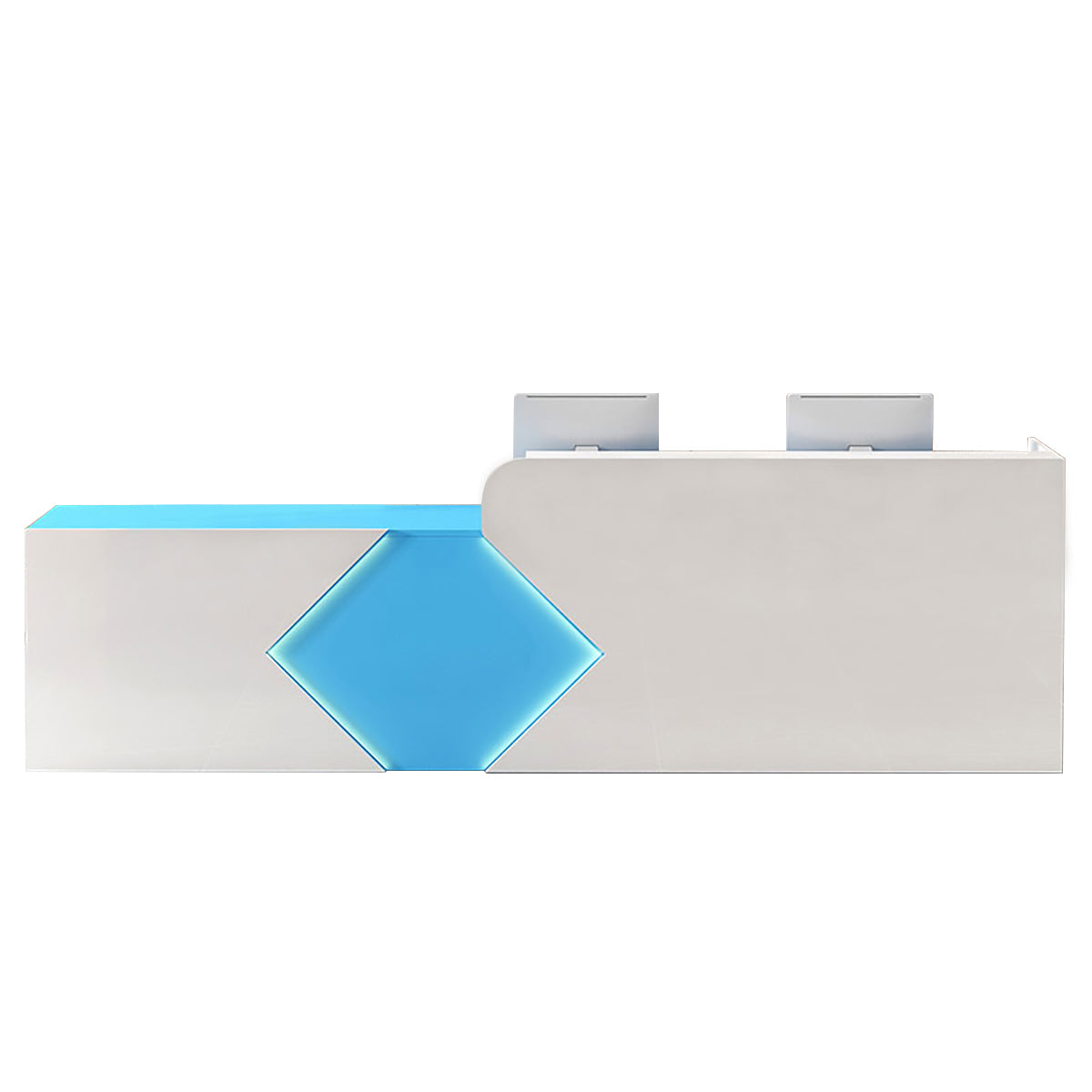 Commercial Reception Desk Counter & Salon Cashier Desk Custom Logo Wooden Reversible
