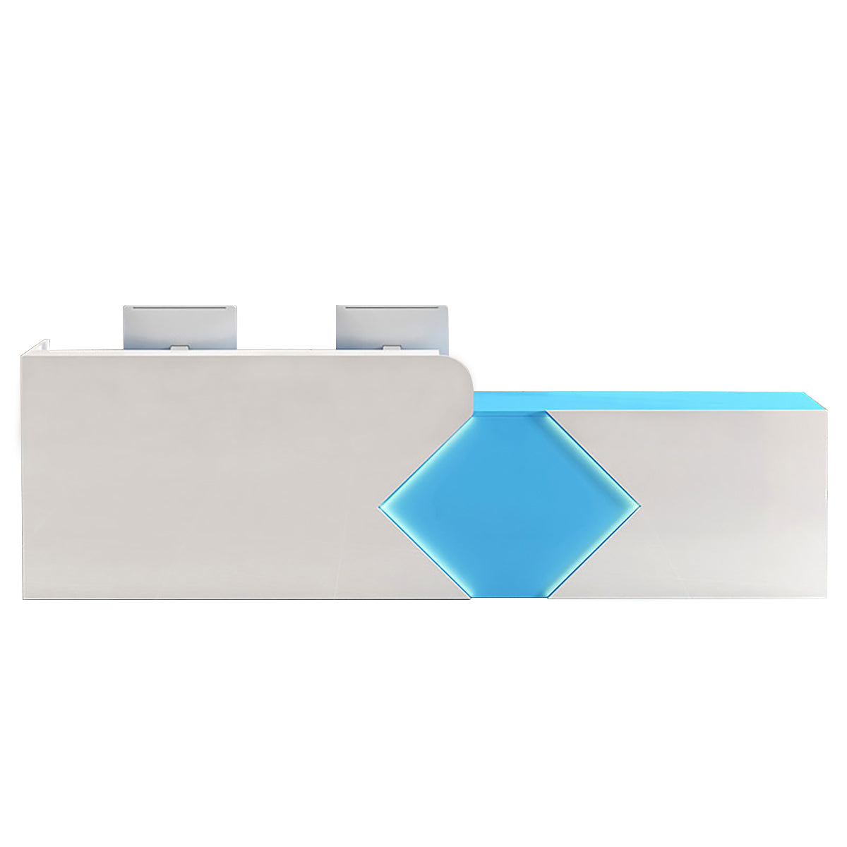Commercial Reception Desk Counter & Salon Cashier Desk Custom Logo Wooden Reversible