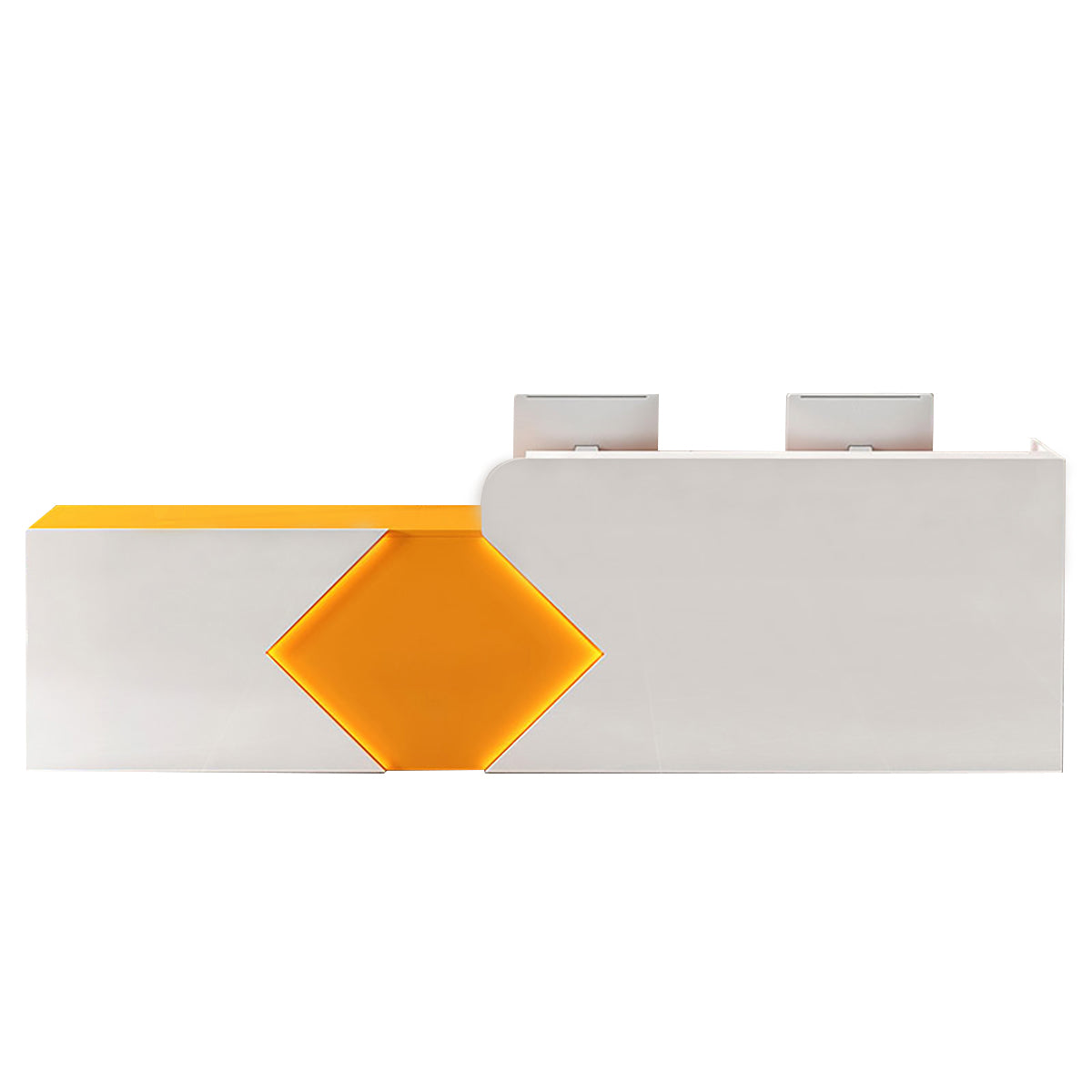 Commercial Reception Desk Counter & Salon Cashier Desk Custom Logo Wooden Reversible