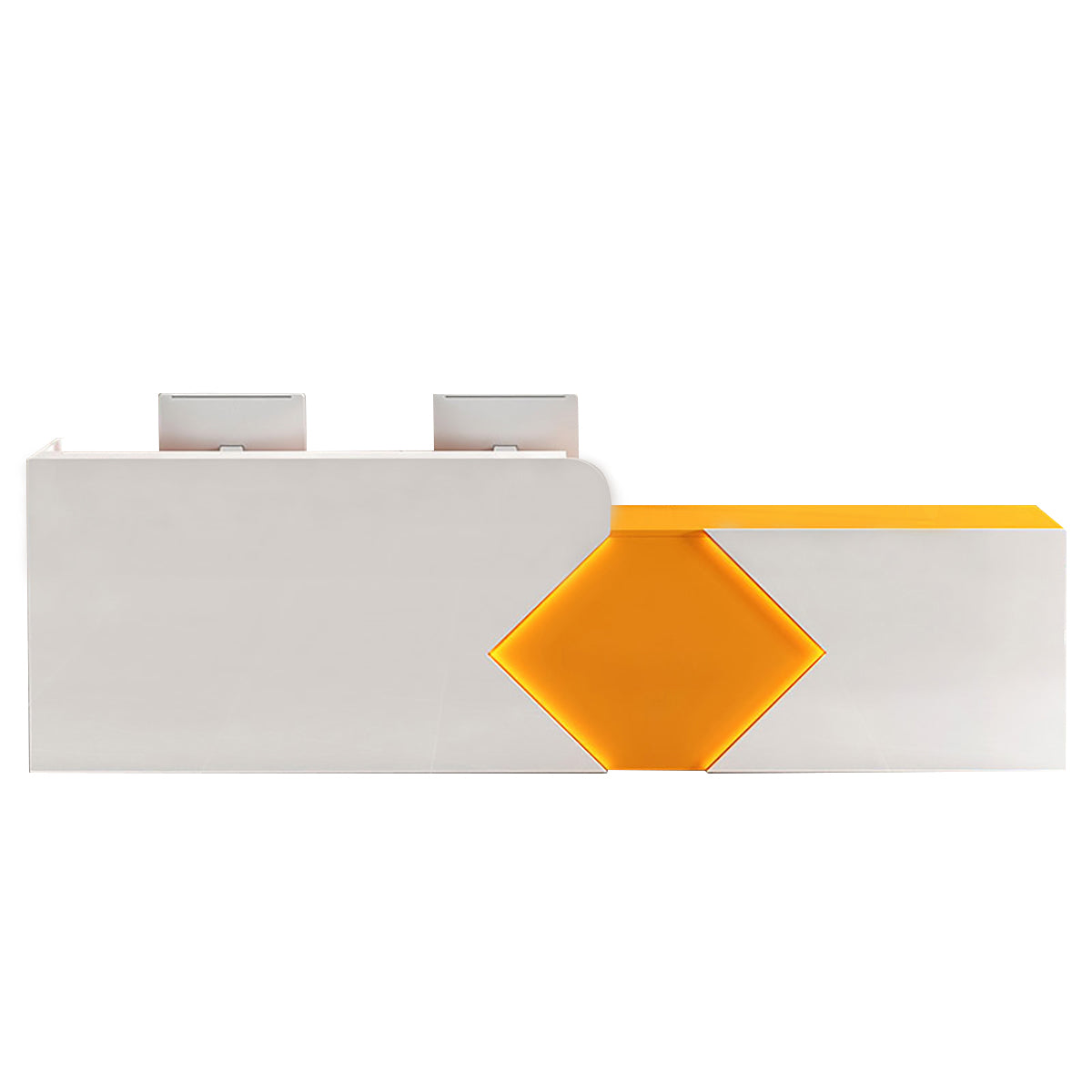 Commercial Reception Desk Counter & Salon Cashier Desk Custom Logo Wooden Reversible