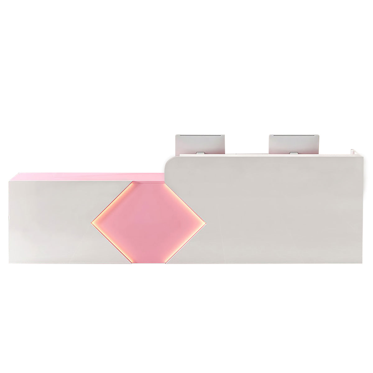 Commercial Reception Desk Counter & Salon Cashier Desk Custom Logo Wooden Reversible