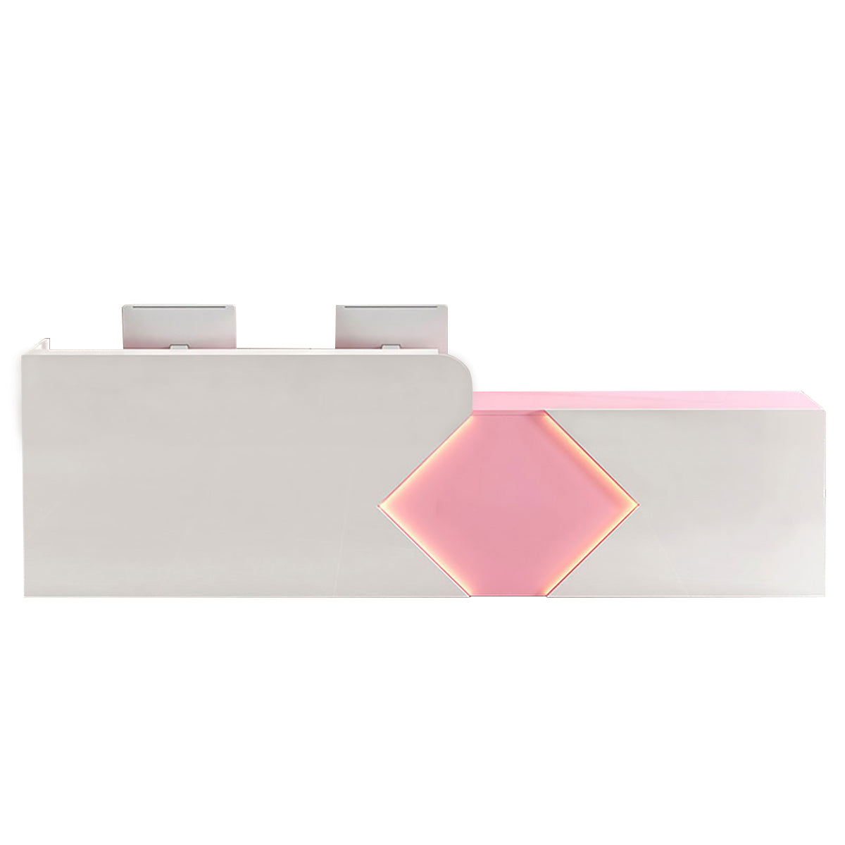 Commercial Reception Desk Counter & Salon Cashier Desk Custom Logo Wooden Reversible