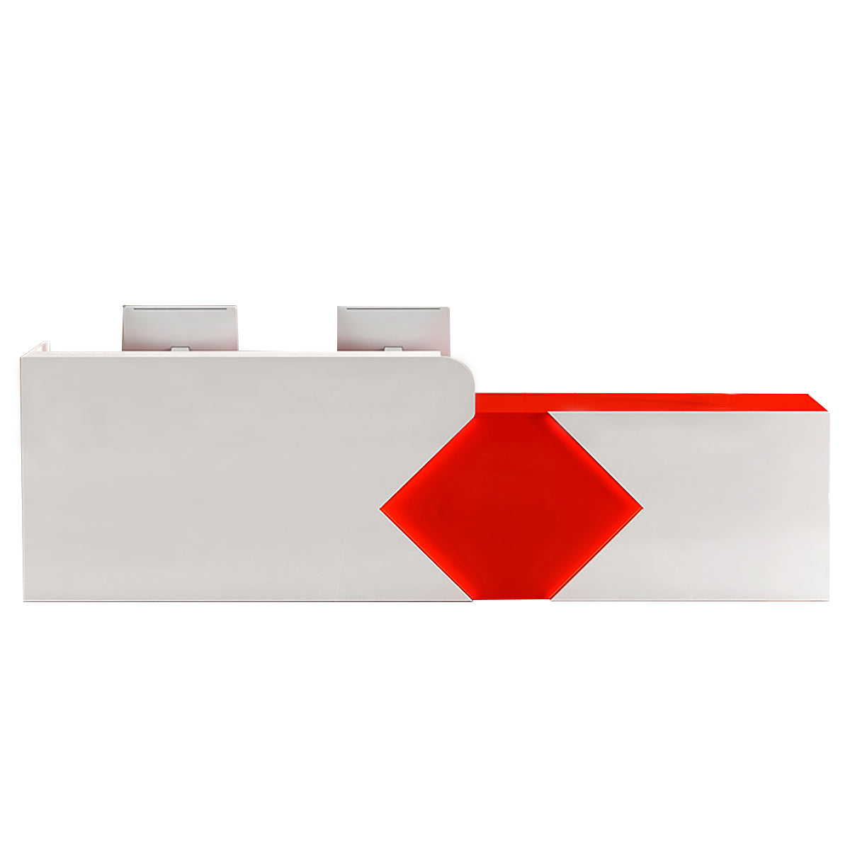 Commercial Reception Desk Counter & Salon Cashier Desk Custom Logo Wooden Reversible