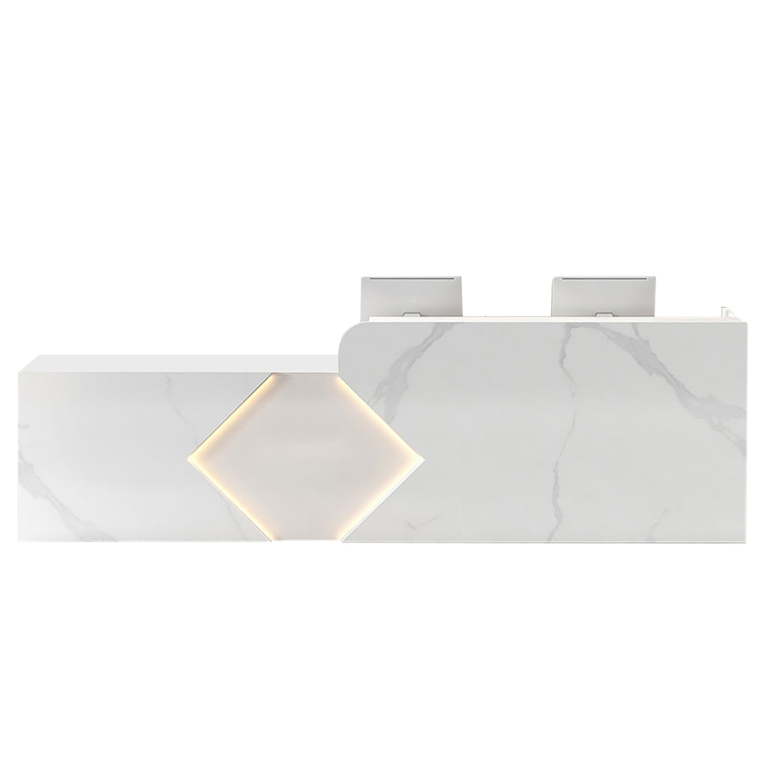Commercial Reception Desk Counter & Salon Cashier Desk Custom Logo Wooden Reversible