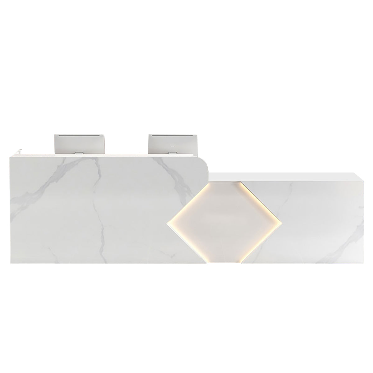 Commercial Reception Desk Counter & Salon Cashier Desk Custom Logo Wooden Reversible