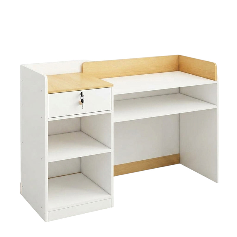 BDLFurniture Modern Small Reception Desk Compact Store Cashier Counter with Storage Space