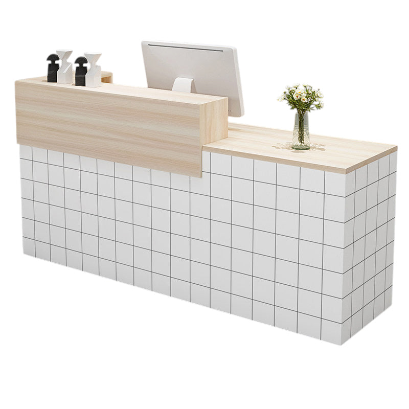 BDLFurniture Modern Reception Desk Commercial Wood Panel Shop Cashier Counter Fully Custom