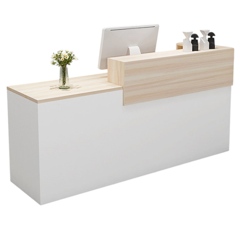 BDLFurniture Modern Reception Desk Commercial Wood Panel Shop Cashier Counter Fully Custom