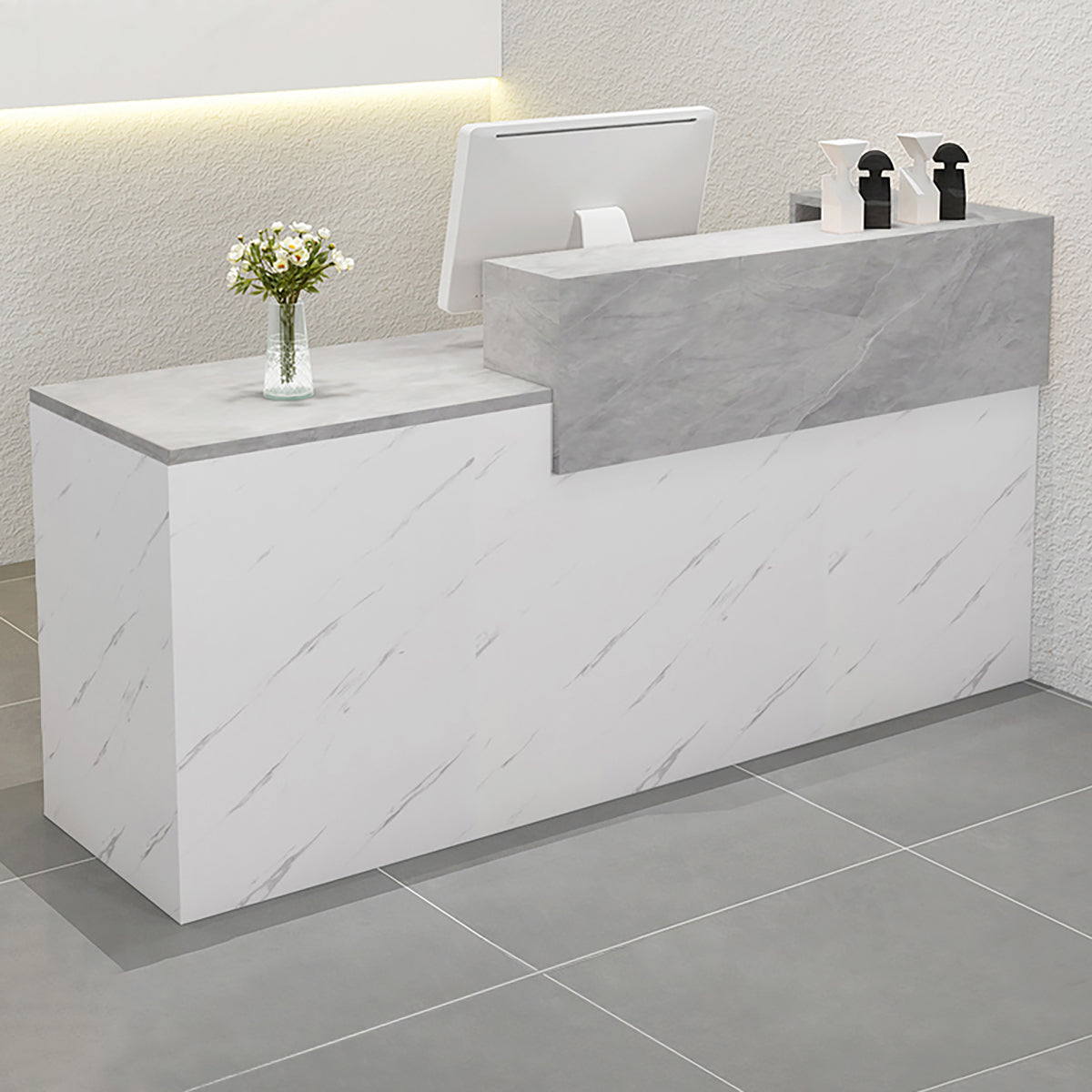 BDLFurniture Modern Reception Desk Commercial Wood Panel Shop Cashier Counter Fully Custom
