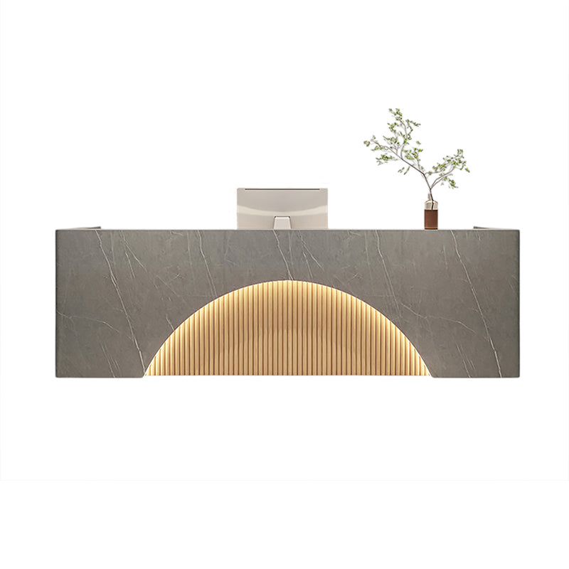 BDLFurniture Modern Salon Reception Desk Boutique Cashier Counter with LED Light Custom Logo