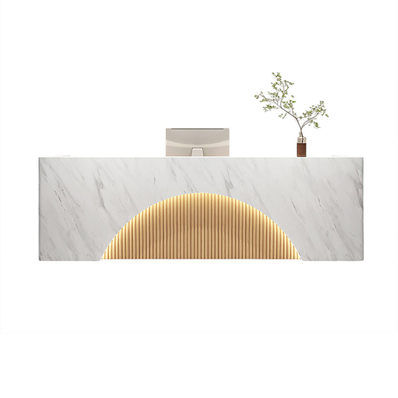 BDLFurniture Modern Salon Reception Desk Boutique Cashier Counter with LED Light Custom Logo