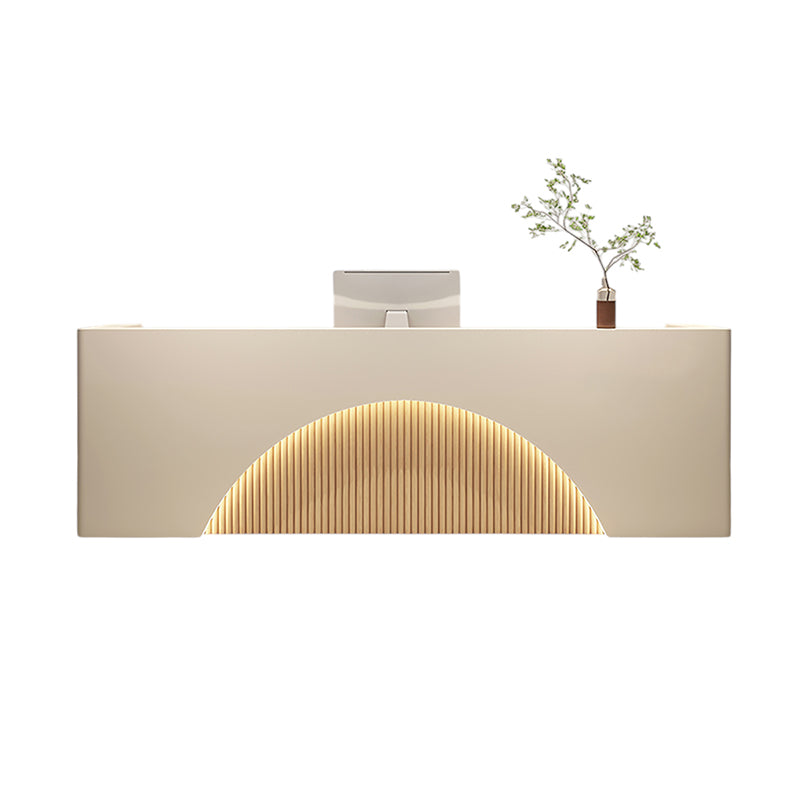 BDLFurniture Modern Salon Reception Desk Boutique Cashier Counter with LED Light Custom Logo