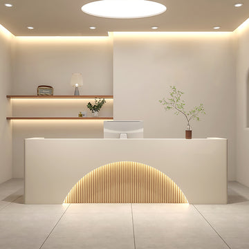 BDLFurniture Modern Salon Reception Desk Boutique Cashier Counter with LED Light Custom Logo