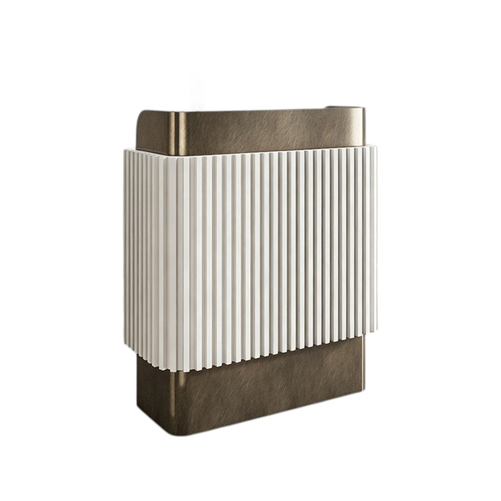 Stainless Steel Grille Reception Desk Modern Salon Counter Coffee White Black