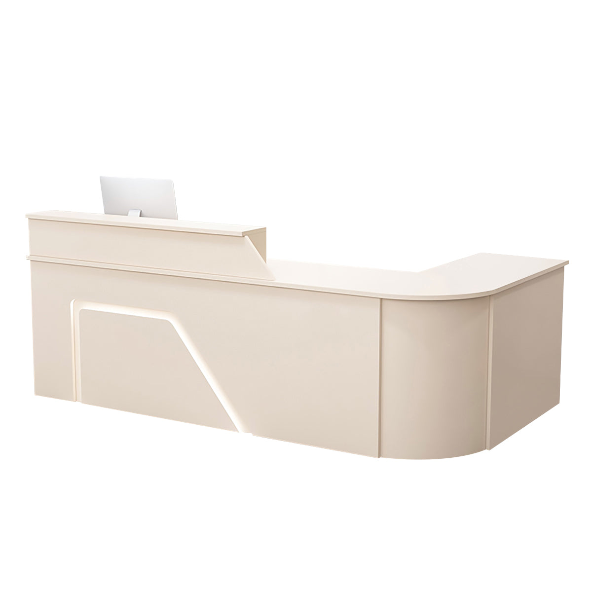 BDLFurniture L Shaped Curved Reception Desk Corner Salon Barber Cashier Counter Multi Size