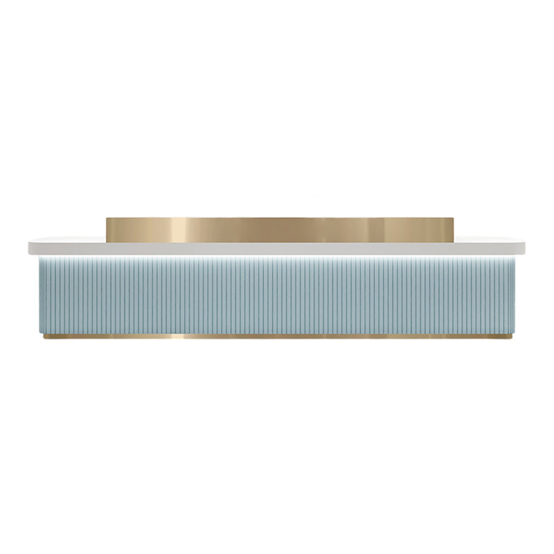 Modern Fluted Reception Desk High Gloss Hotel Lobby Salon Counter Bar Table