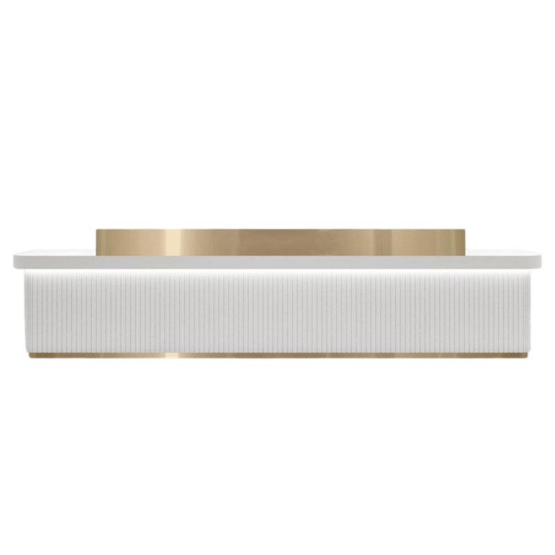 Modern Fluted Reception Desk High Gloss Hotel Lobby Salon Counter Bar Table