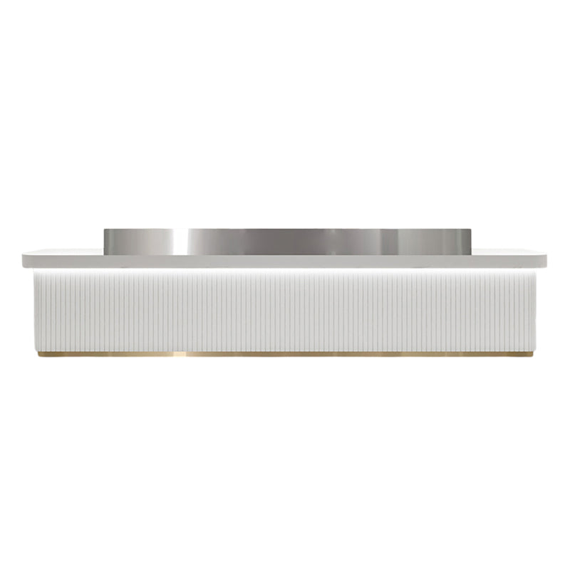 Modern Fluted Reception Desk High Gloss Hotel Lobby Salon Counter Bar Table