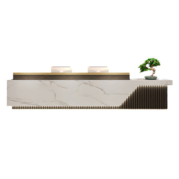 BDLFurniture Modern Chinese Reception Desk Large Hotel Salon Bar Counter LED Custom Logo