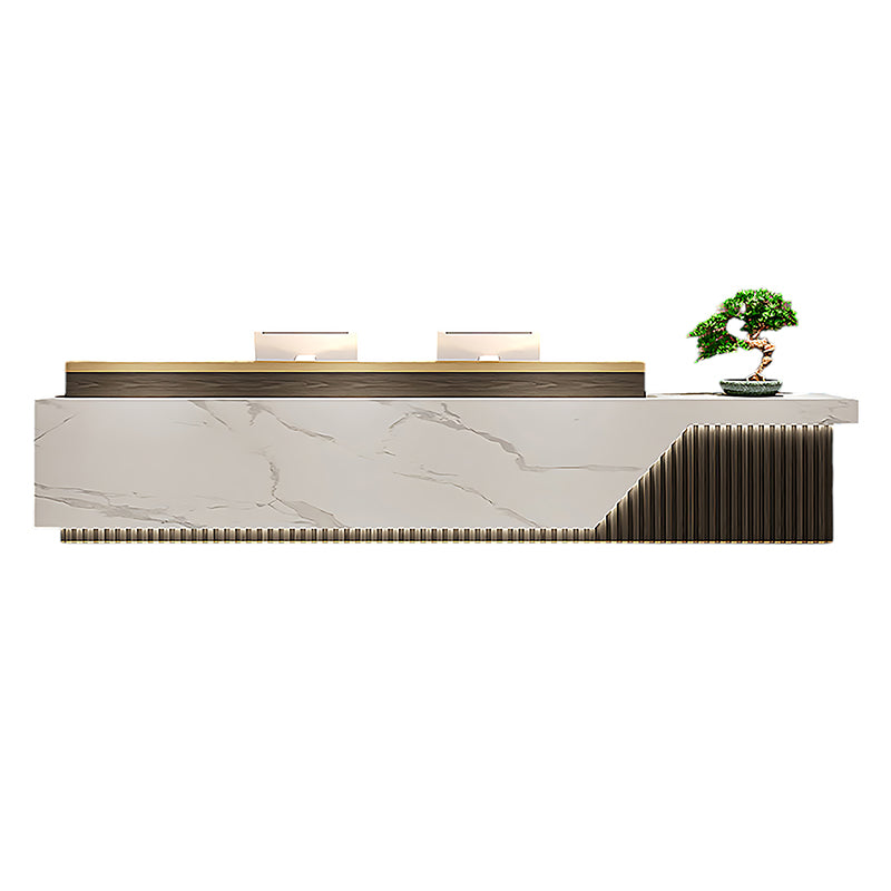 BDLFurniture Modern Chinese Reception Desk Large Hotel Salon Bar Counter LED Custom Logo