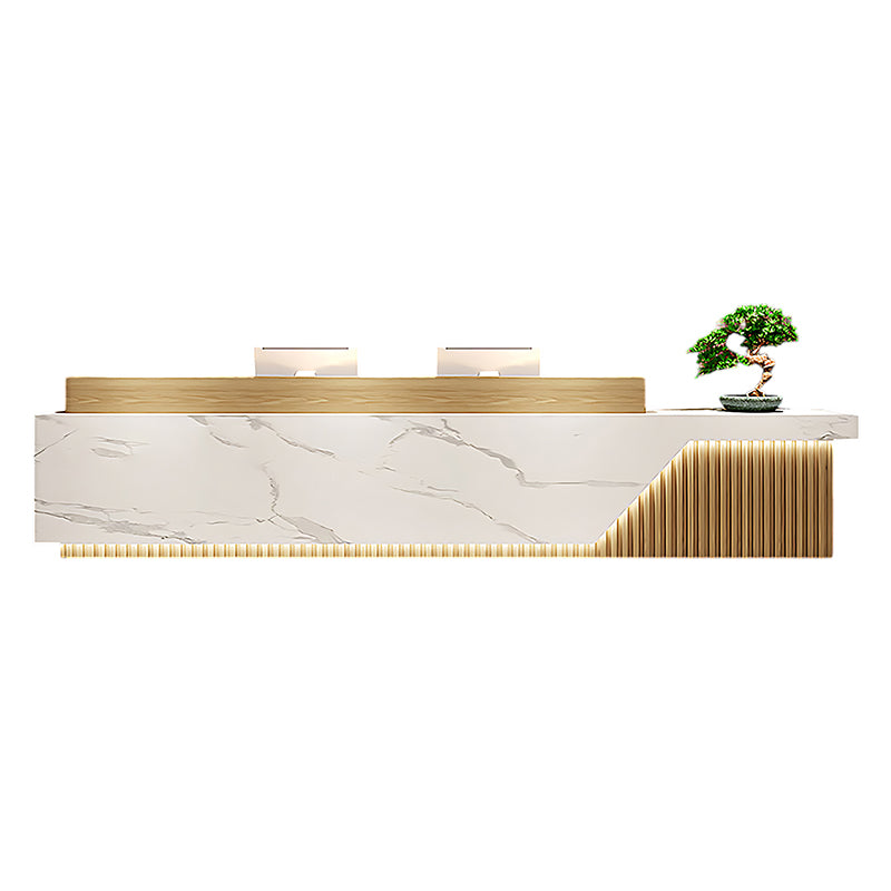 BDLFurniture Modern Chinese Reception Desk Large Hotel Salon Bar Counter LED Custom Logo