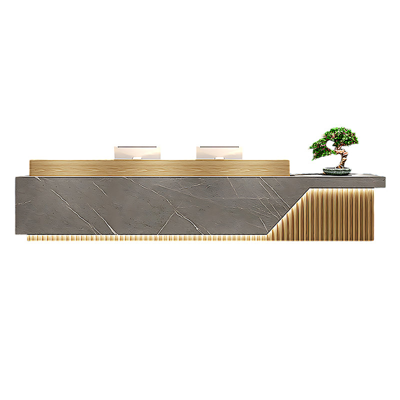 BDLFurniture Modern Chinese Reception Desk Large Hotel Salon Bar Counter LED Custom Logo