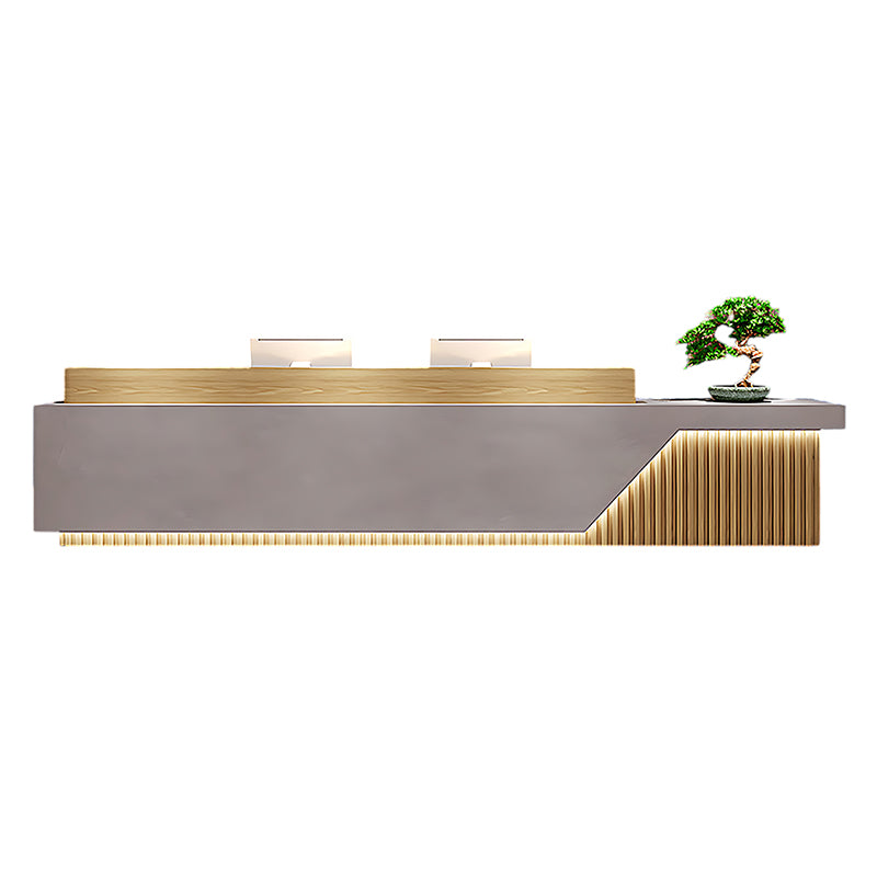 BDLFurniture Modern Chinese Reception Desk Large Hotel Salon Bar Counter LED Custom Logo