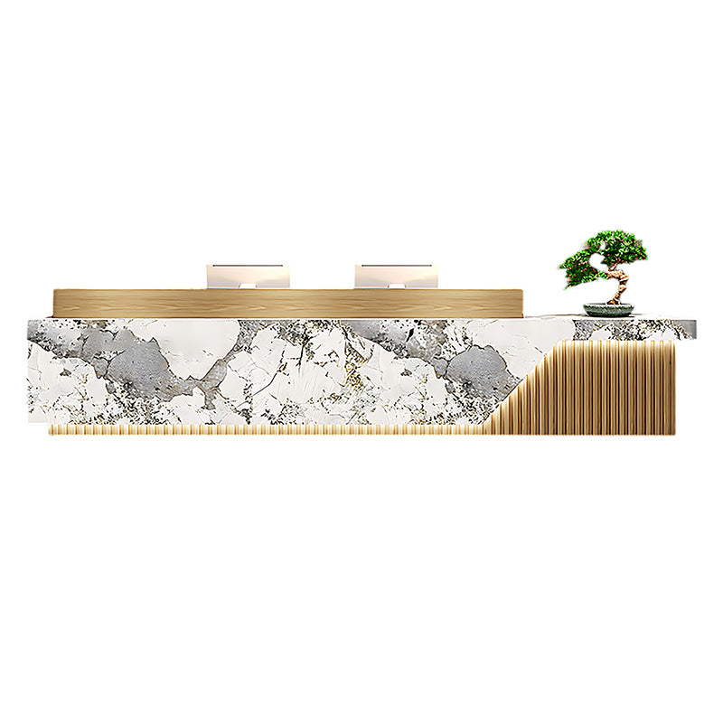 BDLFurniture Modern Chinese Reception Desk Large Hotel Salon Bar Counter LED Custom Logo