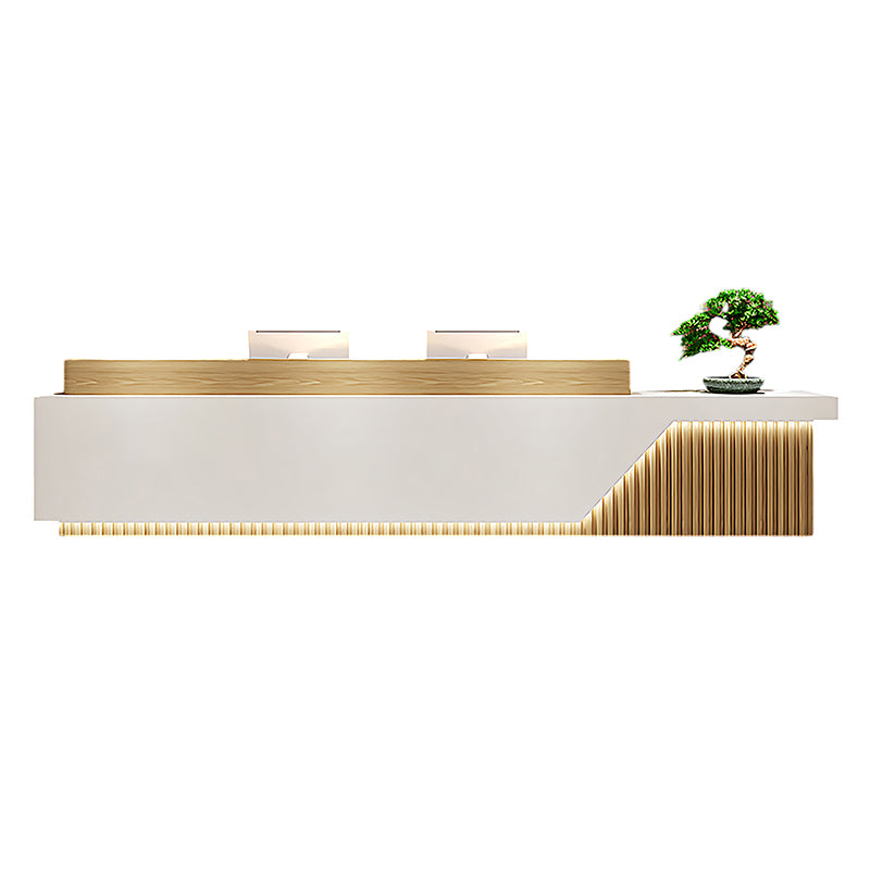 BDLFurniture Modern Chinese Reception Desk Large Hotel Salon Bar Counter LED Custom Logo