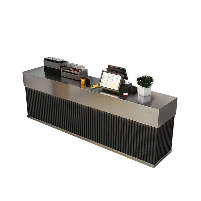 BDLFurniture Stainless Steel Cafe Bar Counter Restaurant Milk Tea Cashier Desk No Assembly