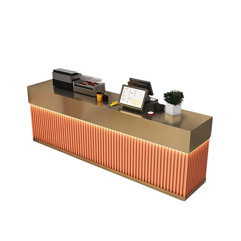 BDLFurniture Stainless Steel Cafe Bar Counter Restaurant Milk Tea Cashier Desk No Assembly
